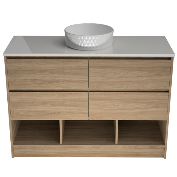 1200 Vanity Kick Drawers Only with Basin & Solid Surface Top