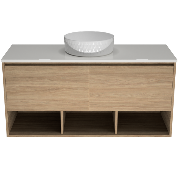 1200 Vanity Wall Hung Drawers Only with Basin & Solid Surface Top