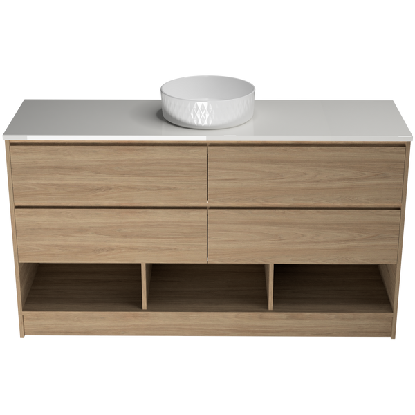 1500 Vanity Kick Drawers Only with Basin & Solid Surface Top