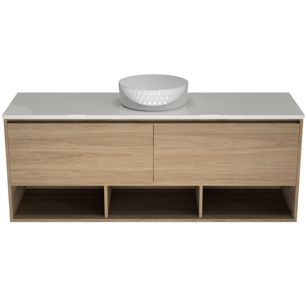 1500 Vanity Wall Hung Drawers Only with Basin & Solid Surface Top