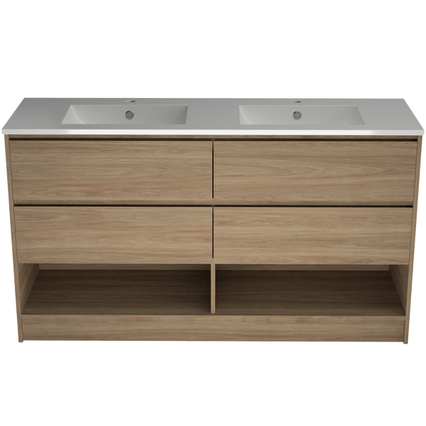 1500 Vanity Kick Drawers Only with Ceramic Basin Top