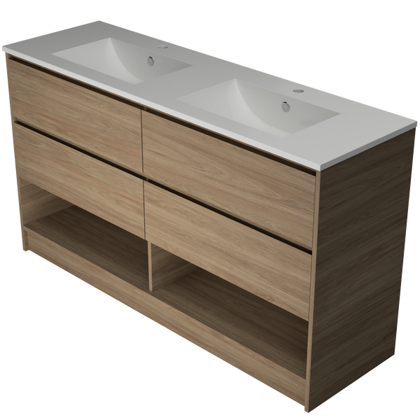 1500 Vanity Kick Drawers Only with Ceramic Basin Top