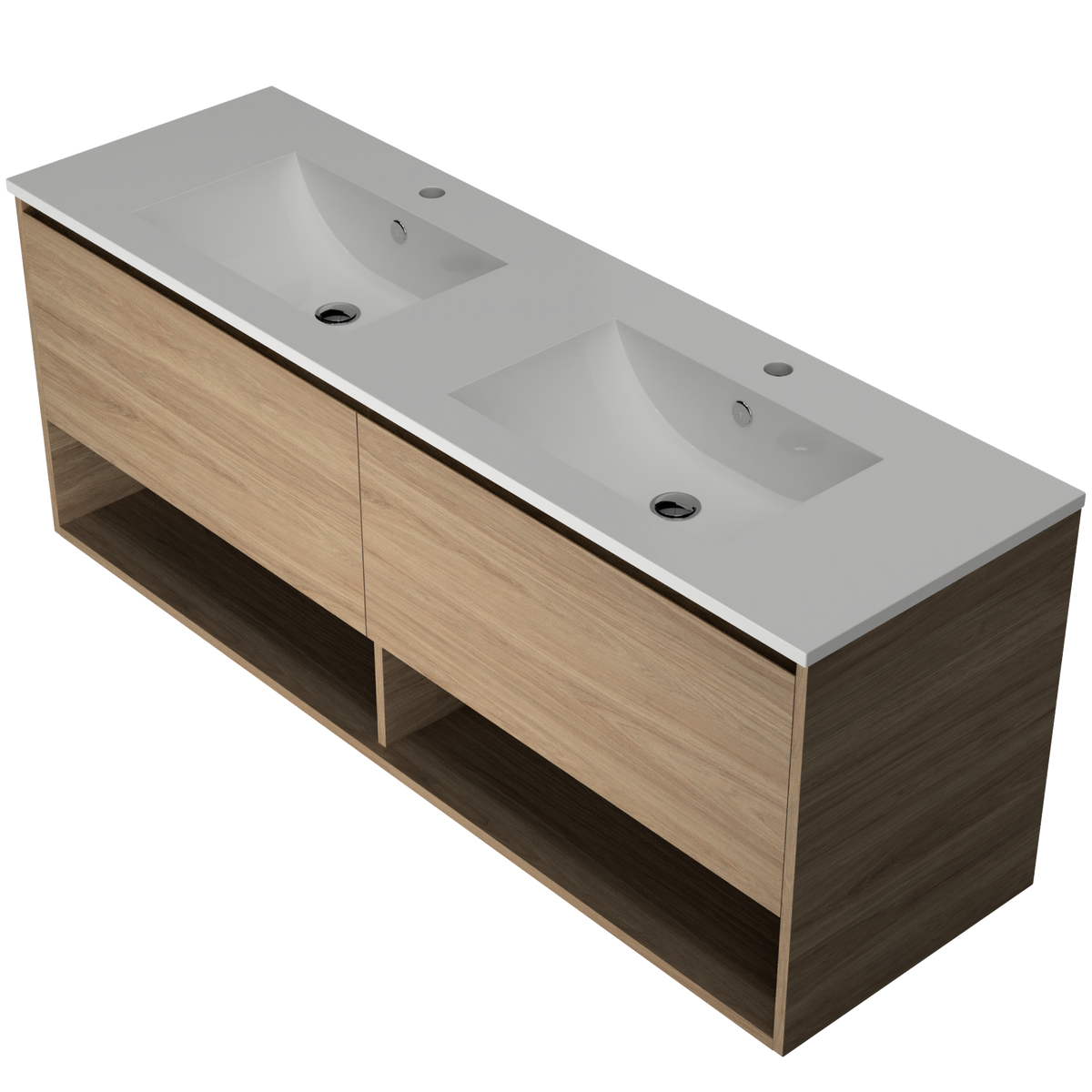 1500 Vanity Wall Hung Drawers Only with Ceramic Basin Top