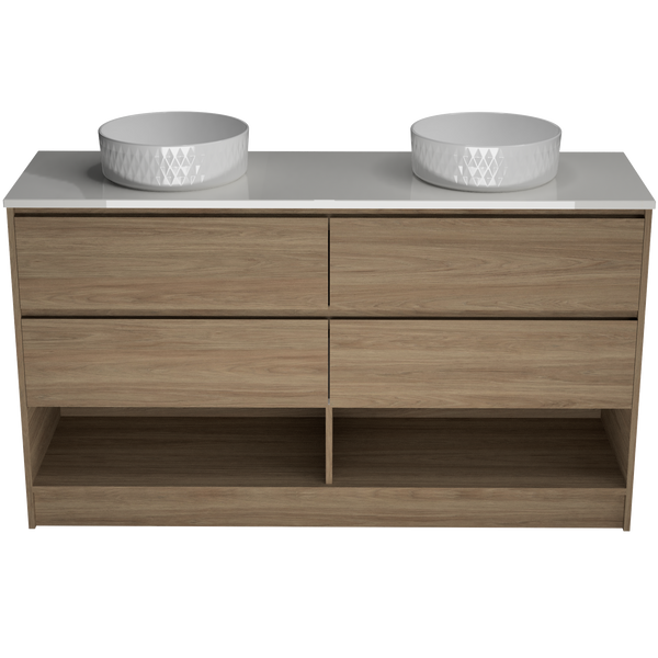 1500 Vanity Kick Drawers Only with Basin & Solid Surface Top