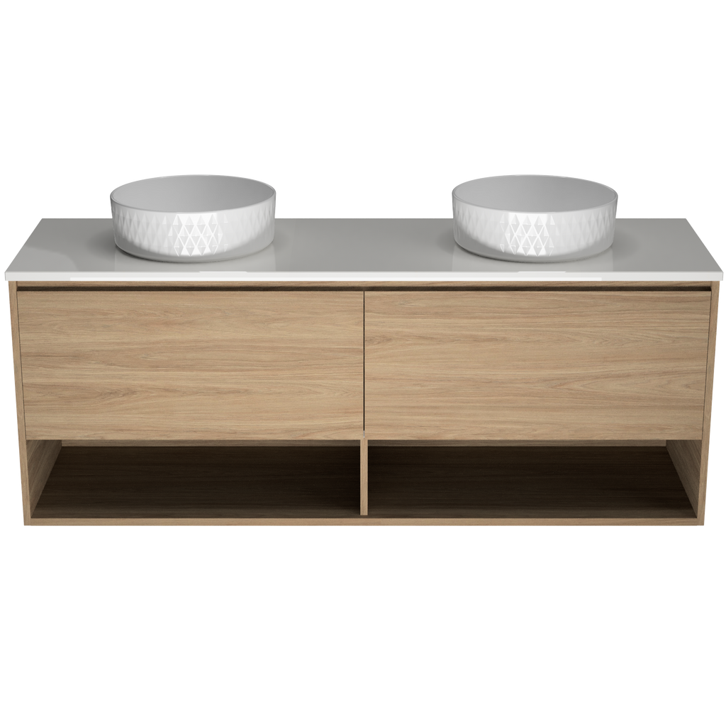 1500 Vanity Wall Hung Drawers Only with Basin & Solid Surface Top