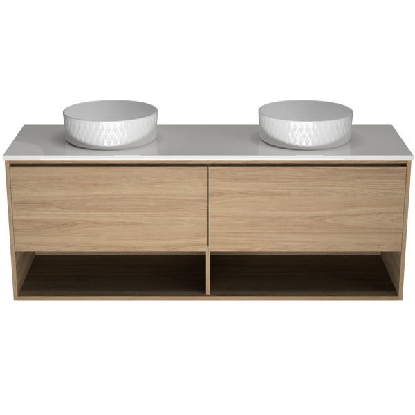 1500 Vanity Wall Hung Drawers Only with Basin & Solid Surface Top