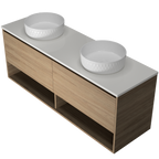 1500 Vanity Wall Hung Drawers Only with Basin & Solid Surface Top