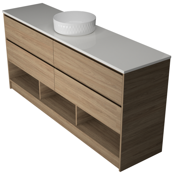 1800 Vanity Kick Drawers Only with Basin & Solid Surface Top