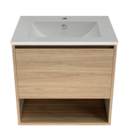 600 Vanity Wall Hung Drawers Only with Ceramic Basin Top