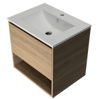 600 Vanity Wall Hung Drawers Only with Ceramic Basin Top