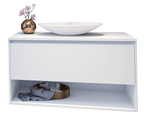 900 Vanity Wall Hung Drawers Only with Basin & Solid Surface Top