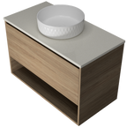 900 Vanity Wall Hung Drawers Only with Basin & Solid Surface Top