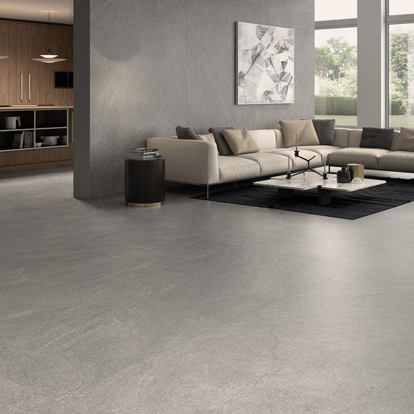 Manhattan Grey Silk Tile - lifestyle view