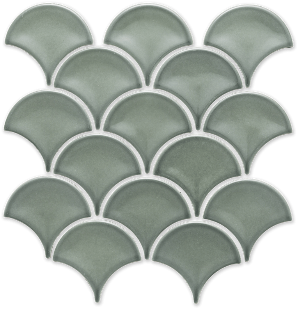 Fan Green Gloss Mosaic