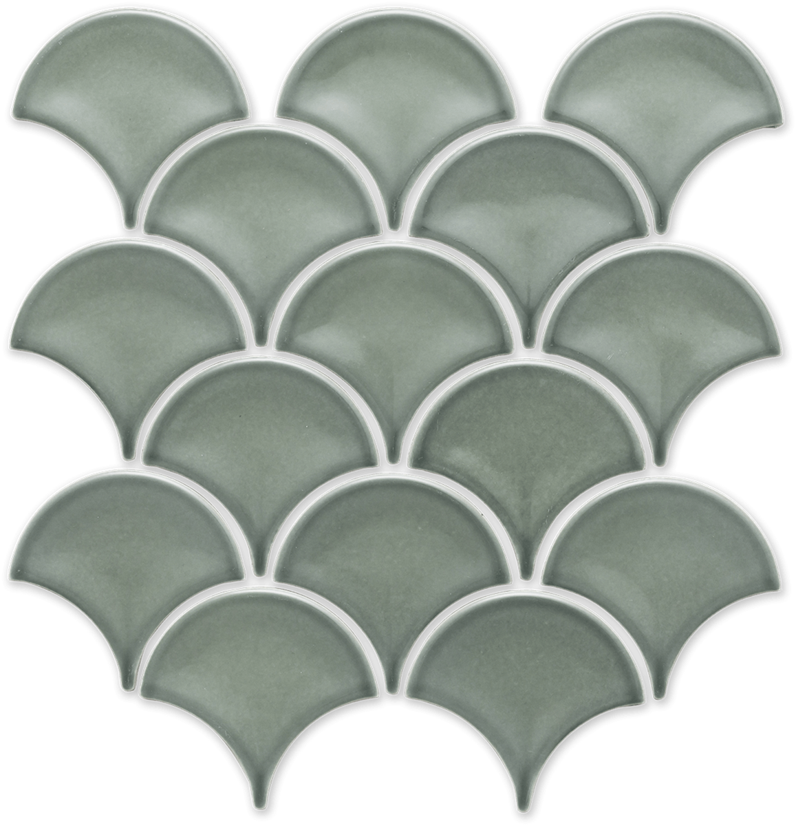 Fan Green Gloss Mosaic