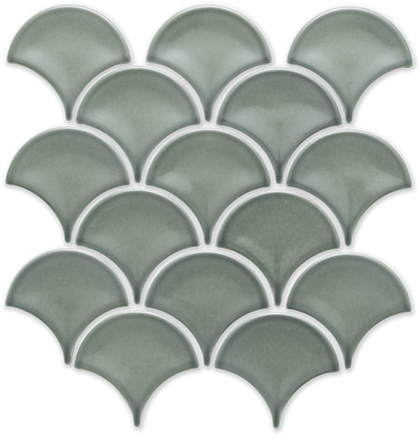 Fan Green Gloss Mosaic