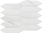 Picket Carrara White Matt Mosaic
