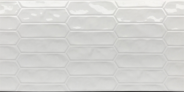 Spatial-Hexagon Stretched Hexagon White Structured Gloss Tile