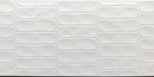 Spatial-Hexagon Stretched Hexagon White Structured Matt Tile