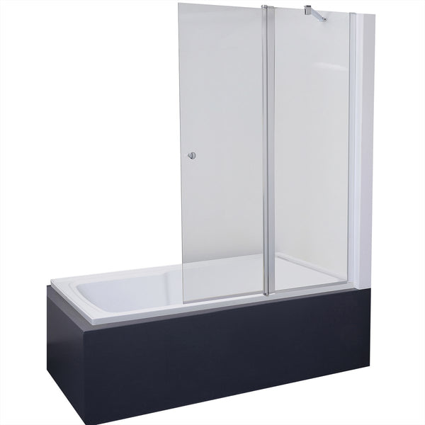 Over Bath Shower Screen Semi-Frameless 1037X1500 Chrome