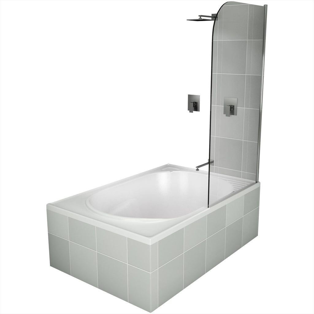 Over Bath Shower Screen Semi-Frameless 790X1500 Chrome