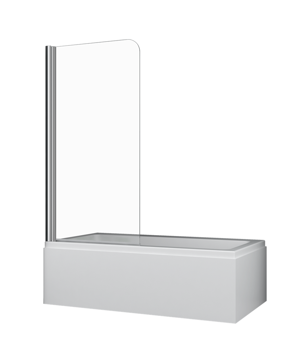 Over Bath Shower Screen Semi-Frameless 790X1500 Chrome