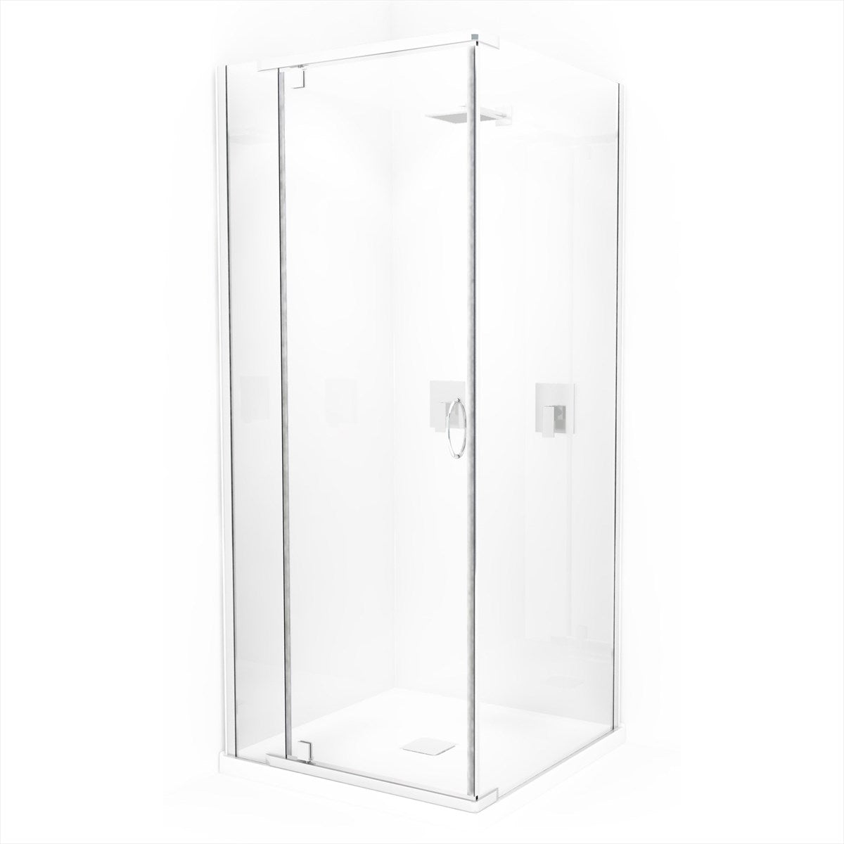 Front & Return Shower Screen Framed 900X2000 Chrome