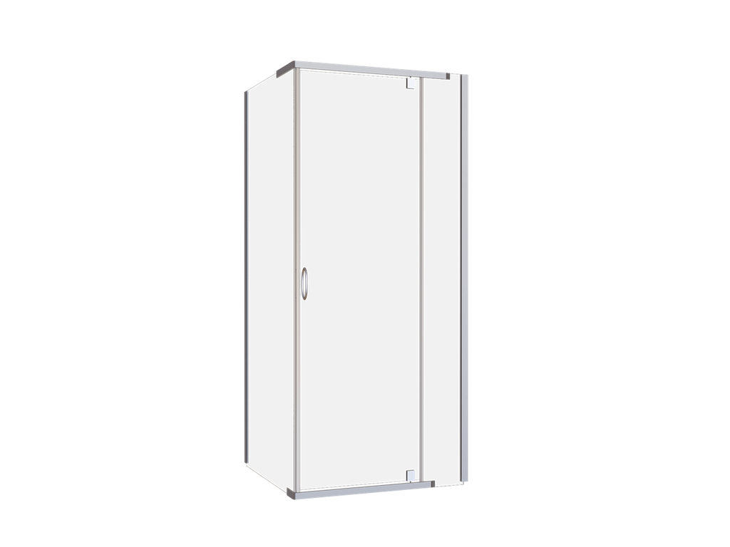 Front & Return Shower Screen Framed 900X2000 Chrome