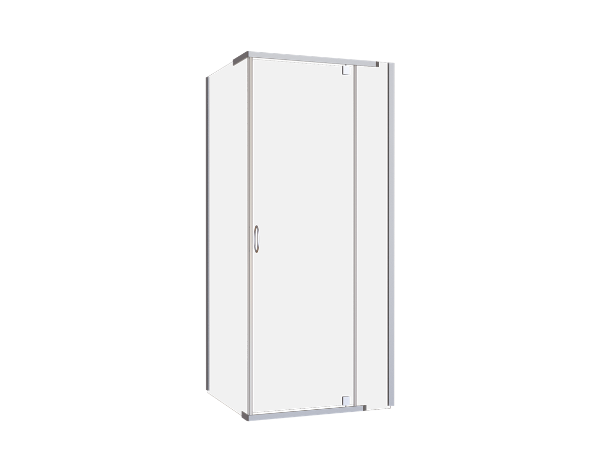 Front & Return Shower Screen Framed 900X2000 Chrome