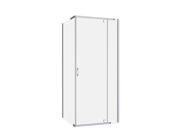 Front & Return Shower Screen Framed 900X2000 Chrome