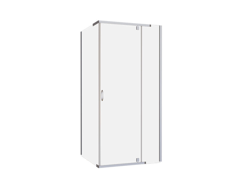 Front & Return Shower Screen Framed 1000X2000 Chrome