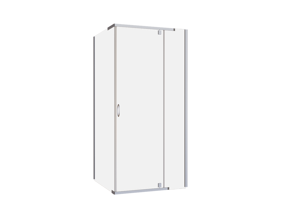Front & Return Shower Screen Framed 1000X2000 Chrome