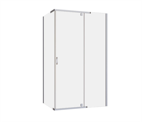 Front & Return Shower Screen Framed 1200X2000 Chrome