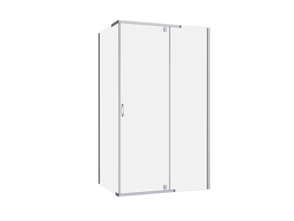 Front & Return Shower Screen Framed 1200X2000 Chrome