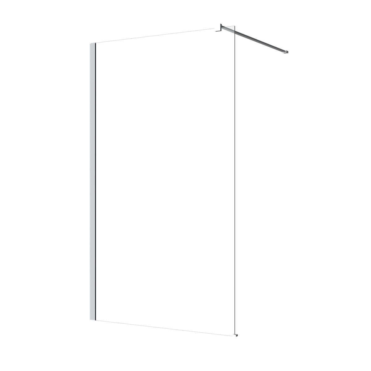 Single Entry Shower Screen Frameless 860X2000 Chrome