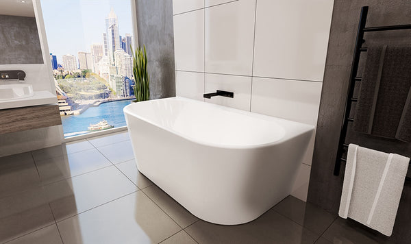 Back to Wall Freestanding Bath 1400 White