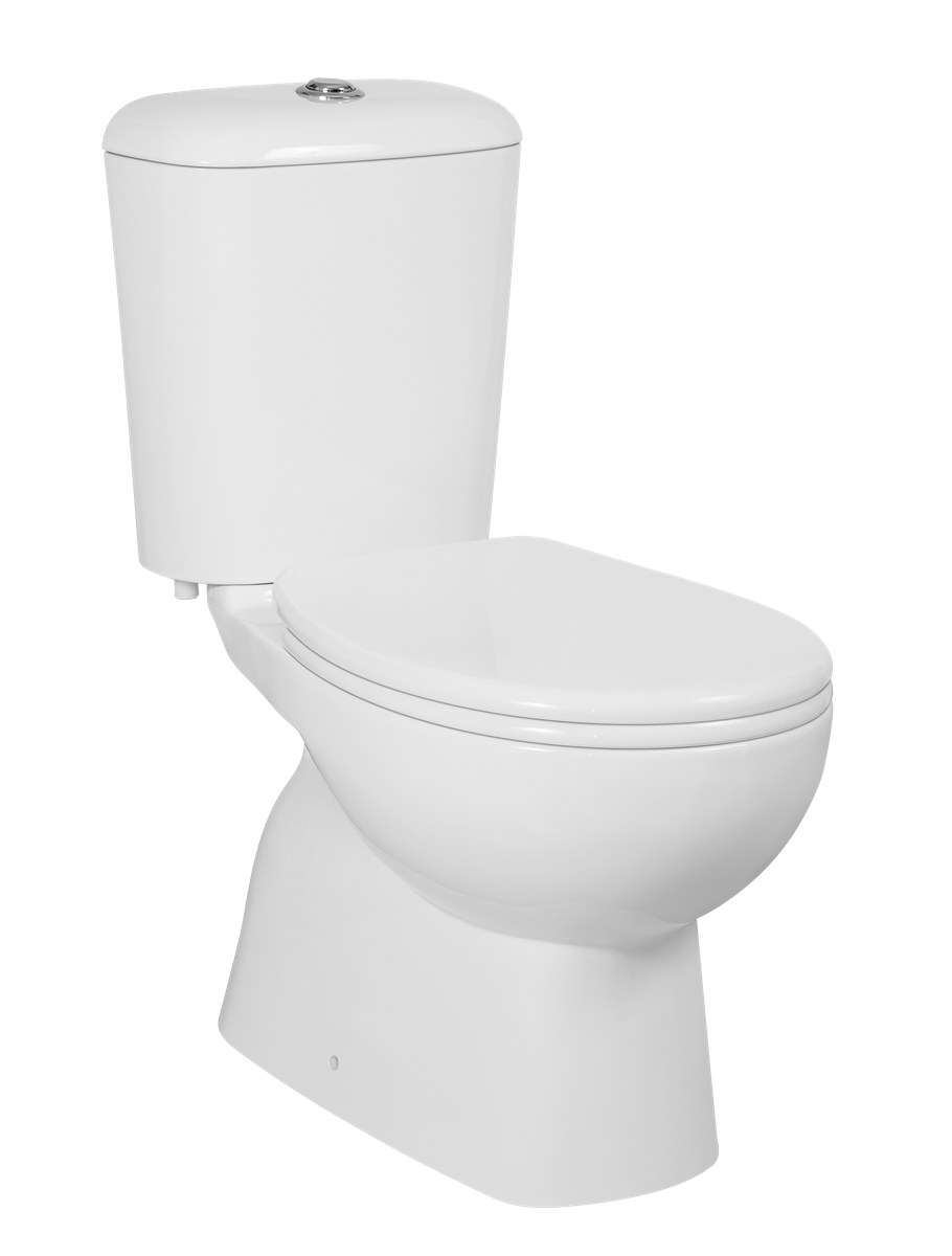 Rimless Close Coupled Toilet Suite S Trap Gloss White