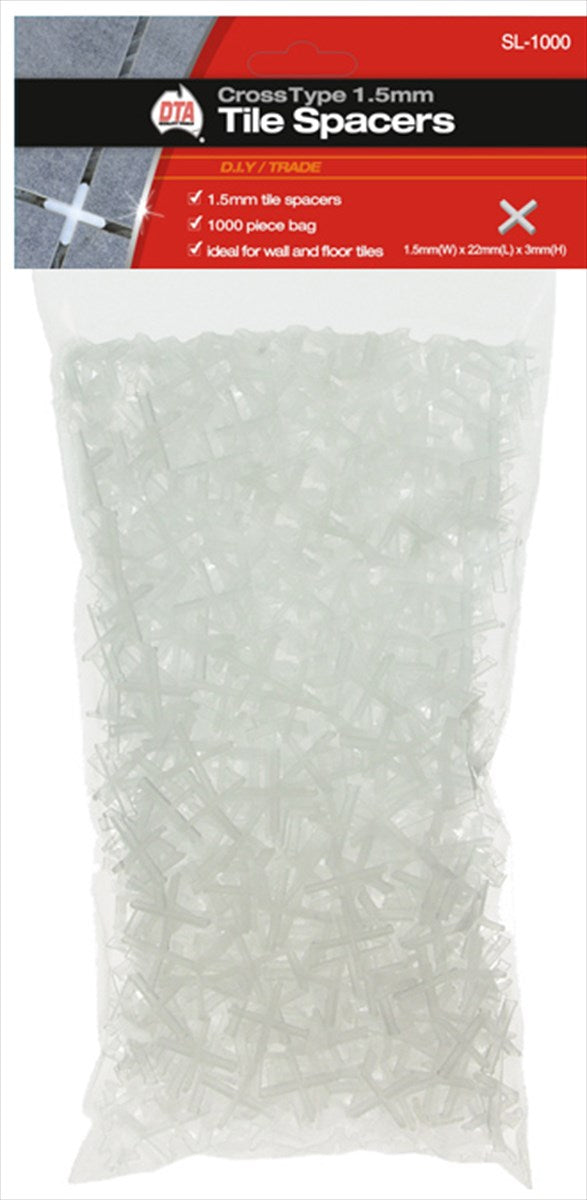 Cross Tile Spacers 1.5mm 1000pk