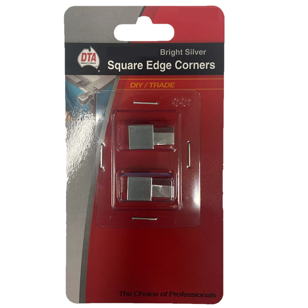 Square Edge Corner Aluminium Bright Silver 10mm pair