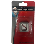 Round Edge Corner Aluminium Bright Silver 12mm Pair