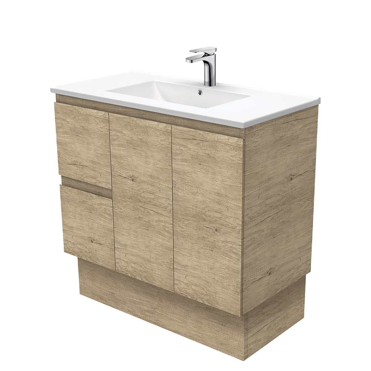 900 Vanity Kick Doors & Drawers with Ceramic Basin Top