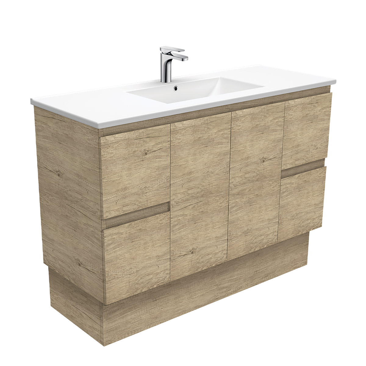 1200 Vanity Kick Doors & Drawers with Ceramic Basin Top