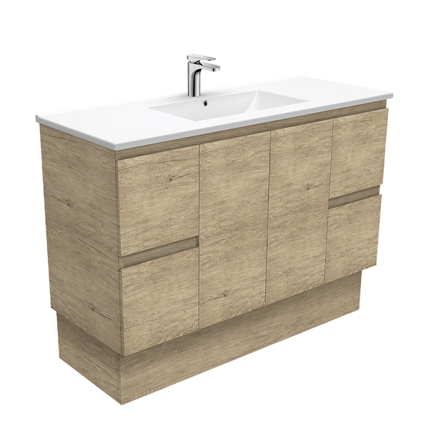 1200 Vanity Kick Doors & Drawers with Ceramic Basin Top