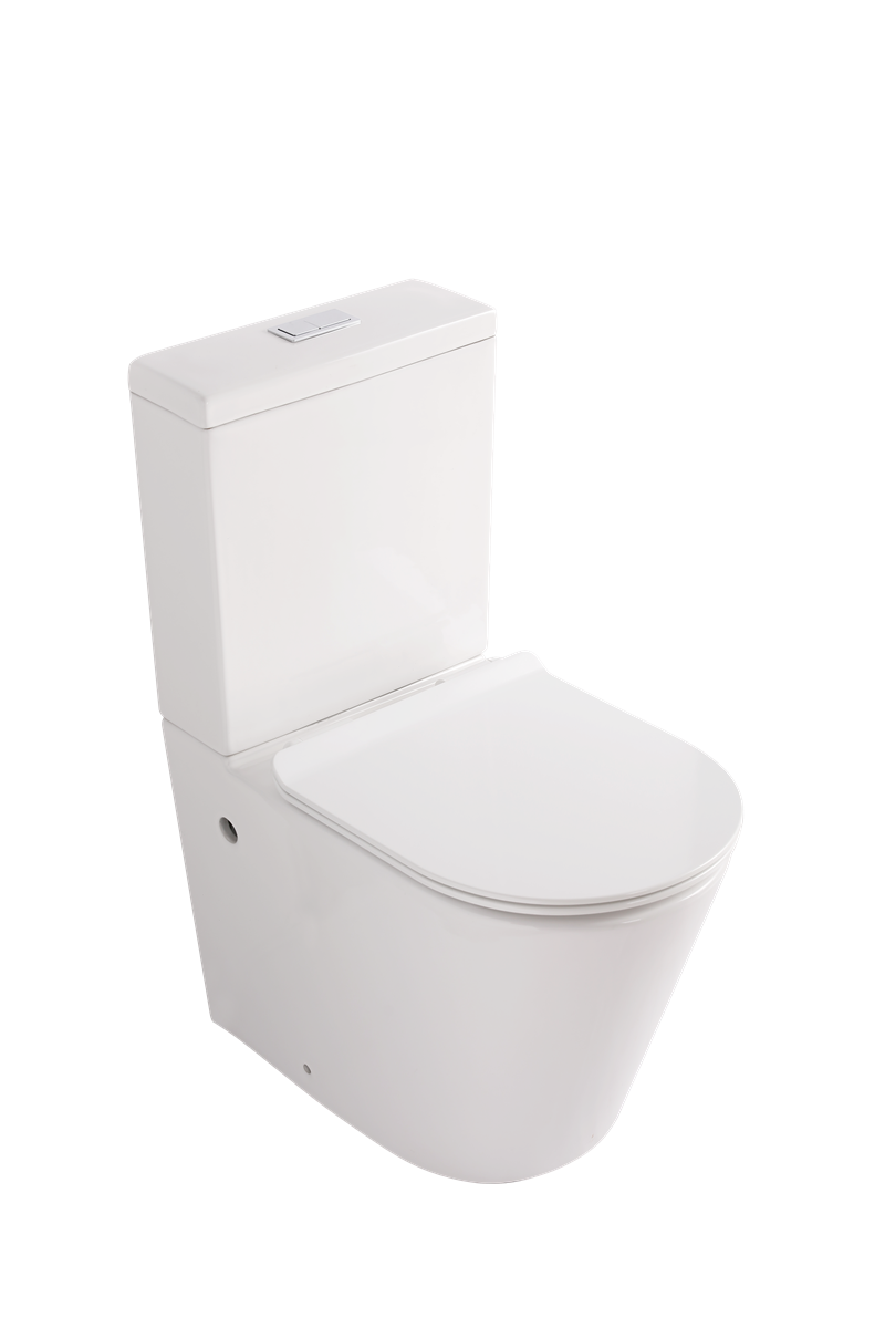 Back To Wall Rimless Toilet Suite S&P Trap Gloss White