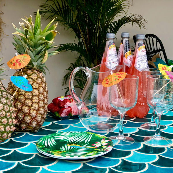 Fan Teal Crackle Mix Gloss Mosaic - lifestyle view