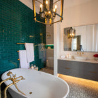 Teal Crackle Structured Gloss Tile - lifestyle view