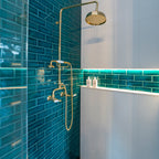Teal Crackle Structured Gloss Tile - lifestyle view