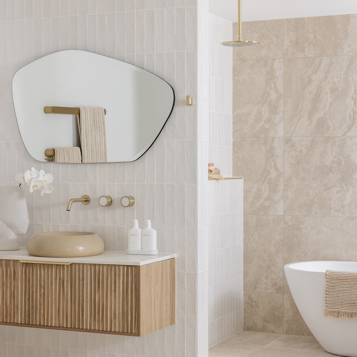 Chalk Structured Matt Tile - lifestyle view