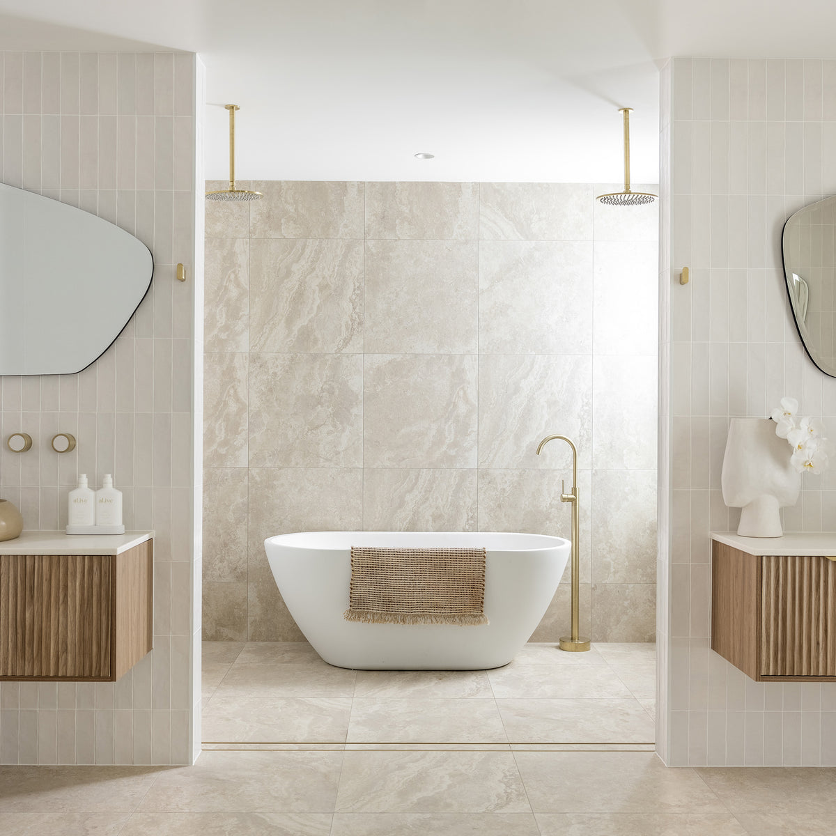 Chalk Structured Matt Tile - lifestyle view