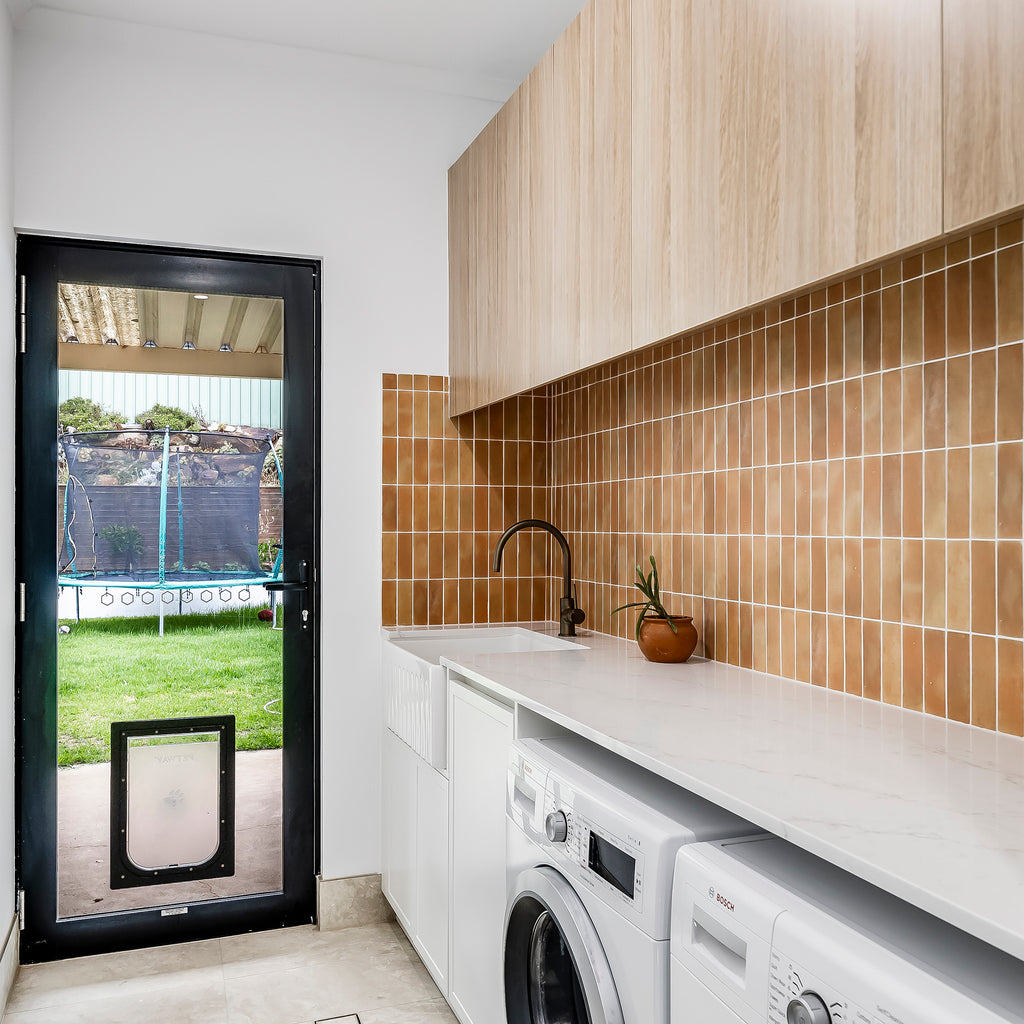 Terra Structured Matt Tile - lifestyle view